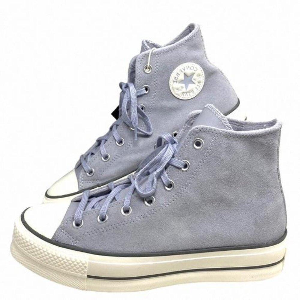 Converse Ctas Lift Hi Suede Platform Shoe Women Iron A03251C Sneakers Skate Gray